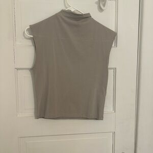 Sleeveless Mock Neck Top - Grey